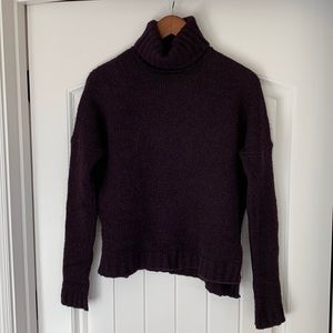 Vince Women’s Small Eggplant Purple Soft Wool Cashmere Cowl Neck Knit Sweater